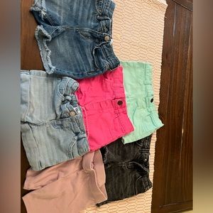 5 pairs of 4t girl shorts 1(the rose colored) 3t
